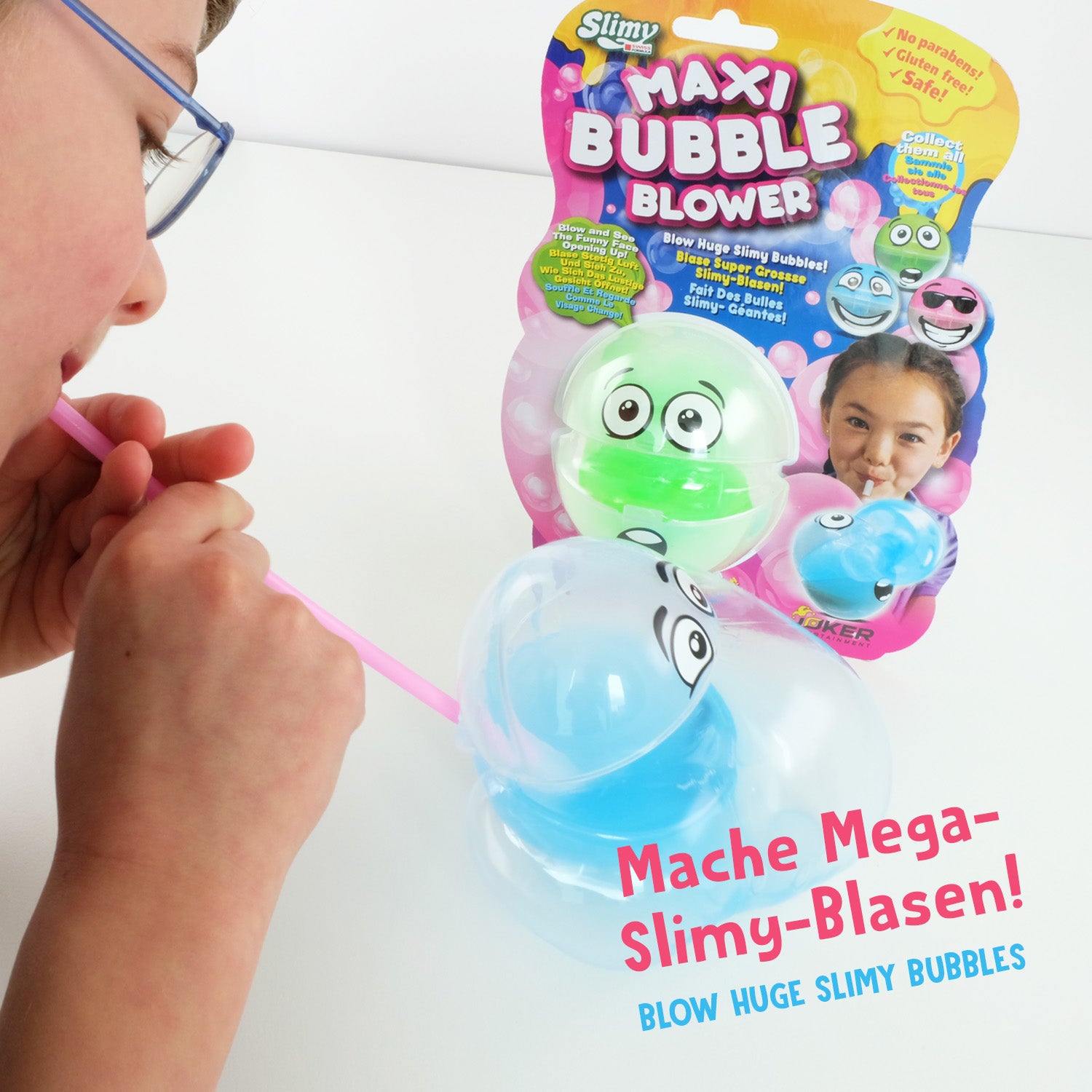 SLIMY Maxi Bubble mit Bubble-Blower - farblich sortiert