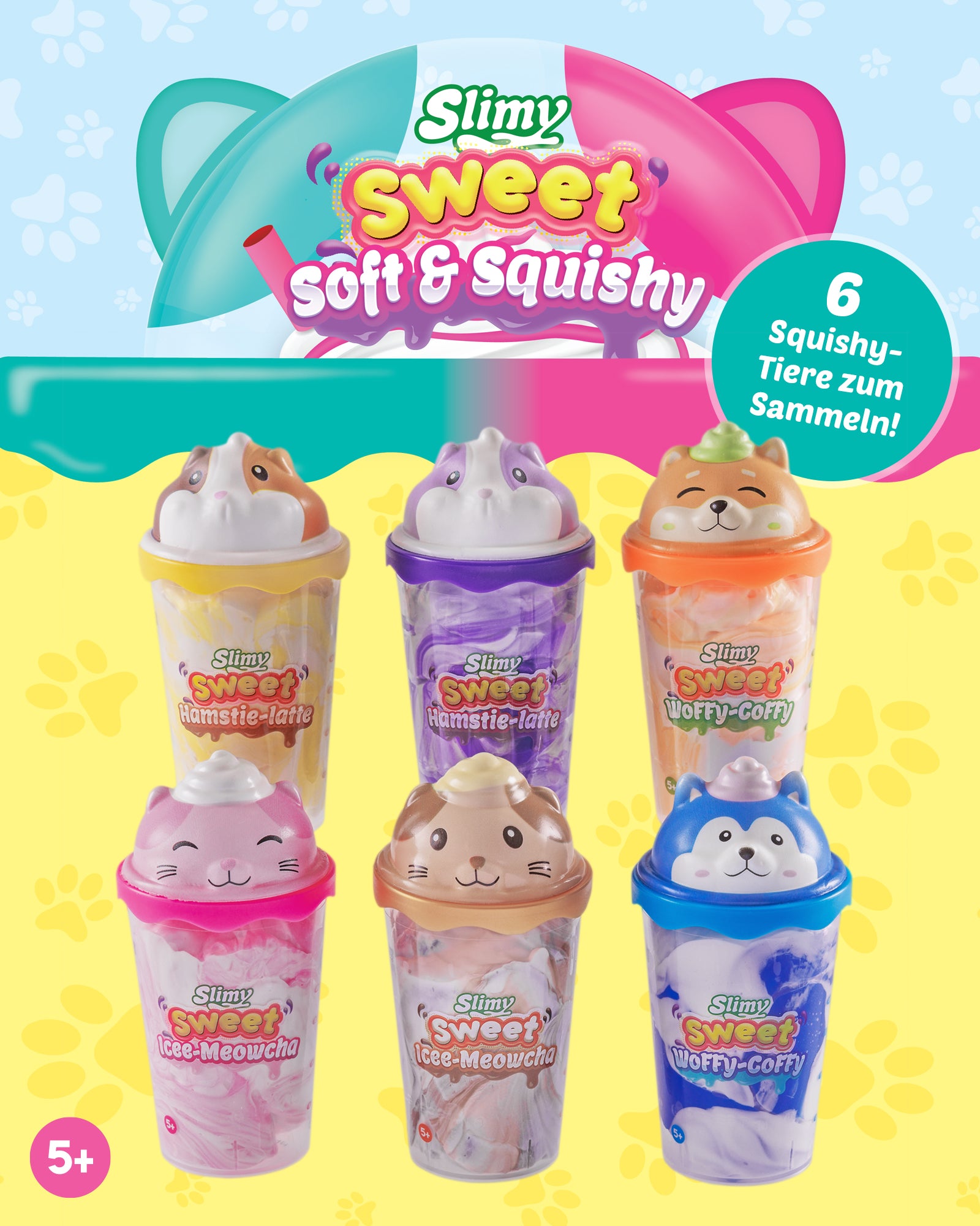 SLIMY Soft & Squishy Collectible - 6er-Pack