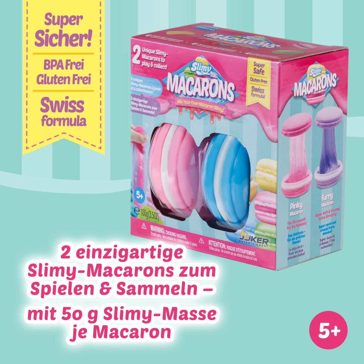 SLIMY Macarons - 2 x 50g im Blister - 3-fach sortiert