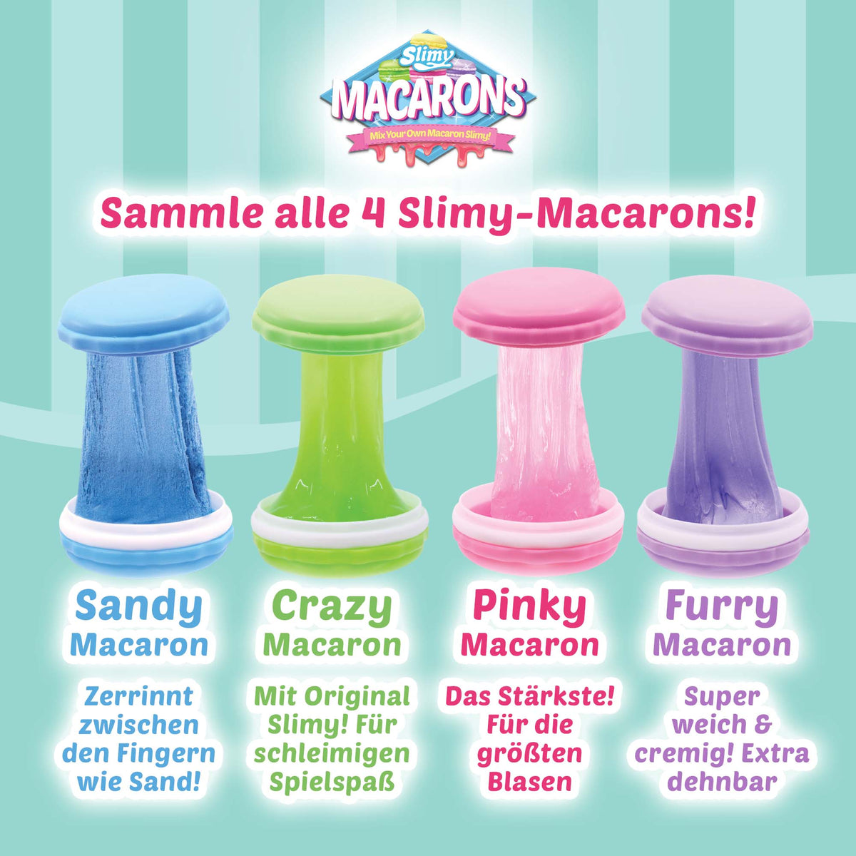 SLIMY Macarons - 2 x 50g im Blister - 3-fach sortiert