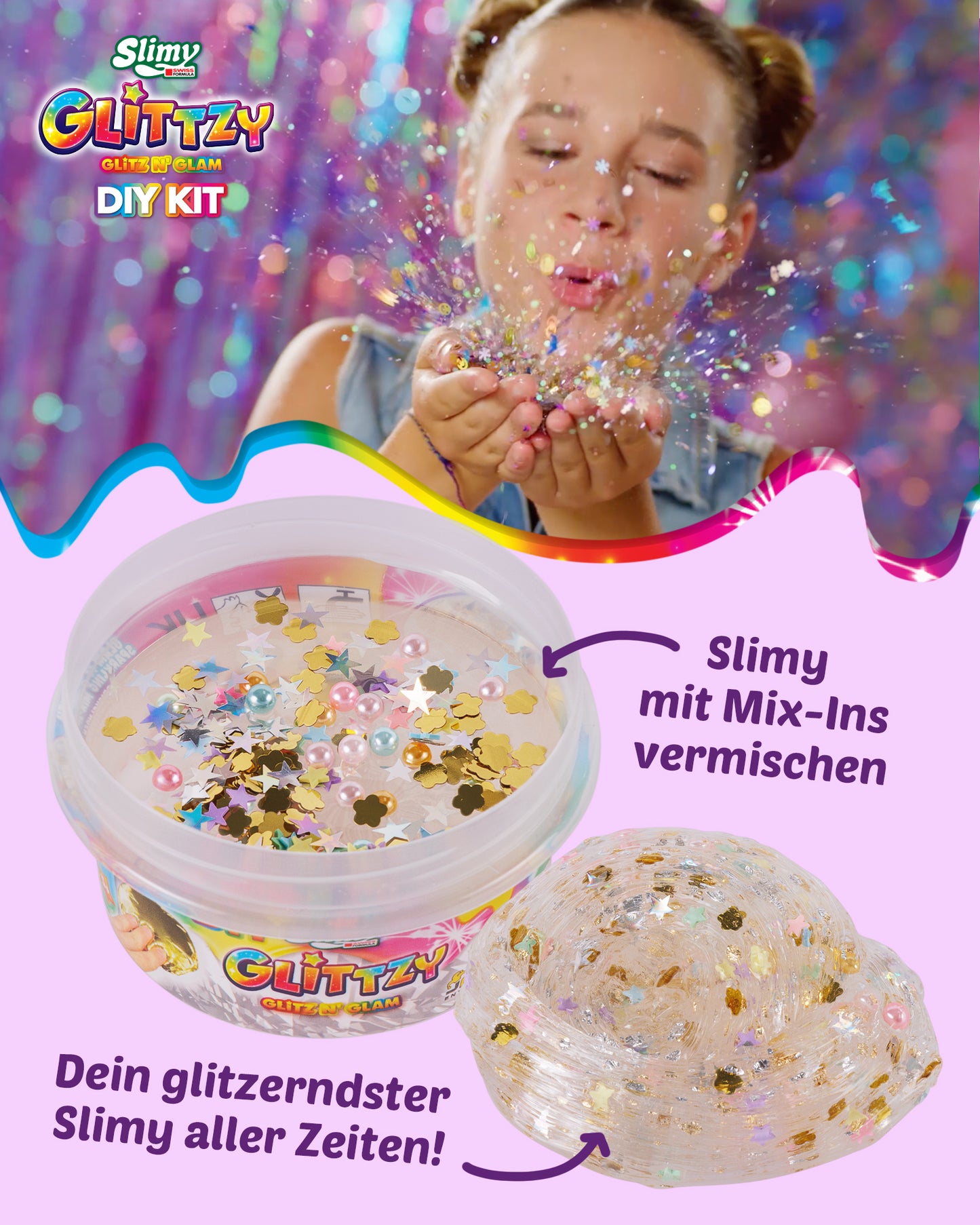 SLIMY Glittzy DIY 200g mit Mix-ins