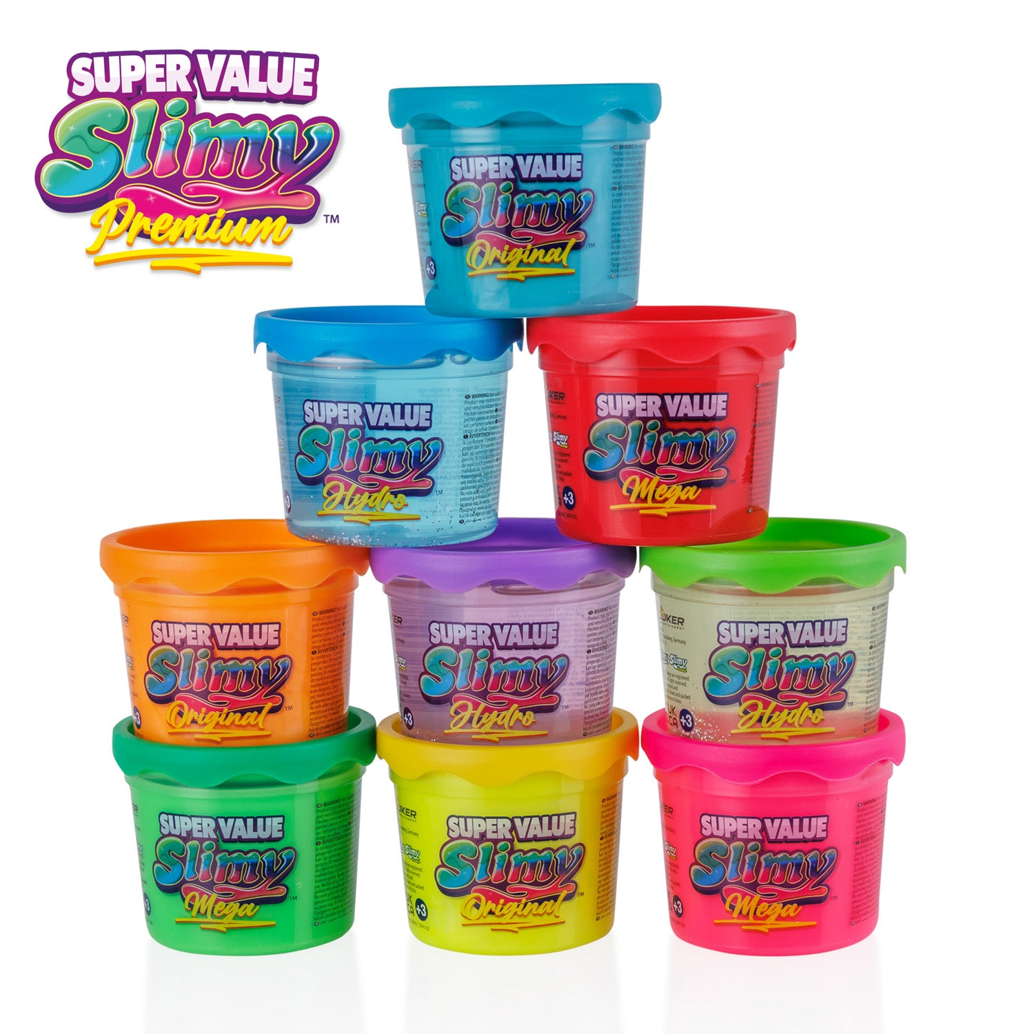 SLIMY Super Value 3er-Pack, 3 x 112g versch. Massen - farbl. sort.