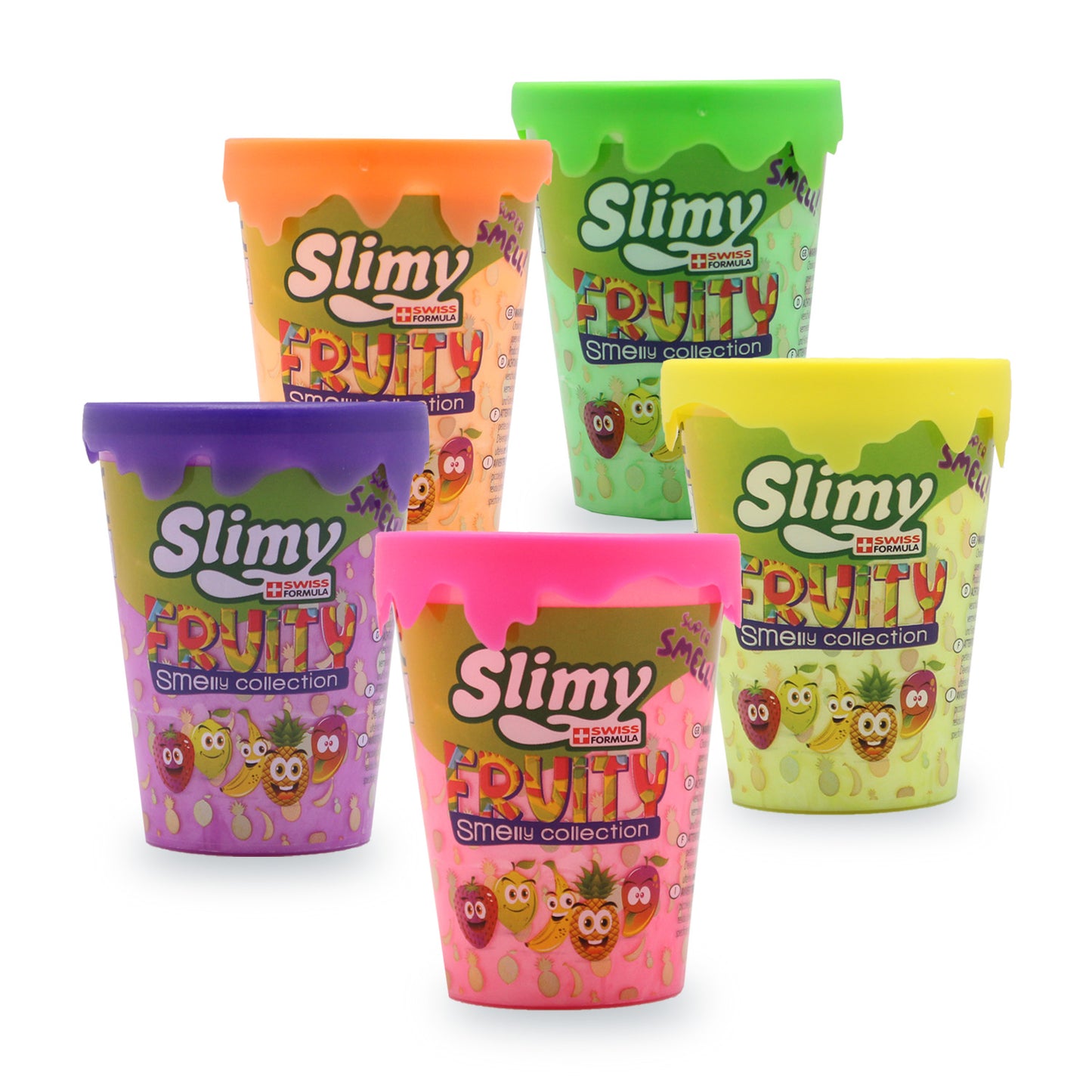 SLIMY Fruity Original OBSTSALAT 5 x 80g Spielmasse im Becher
